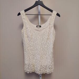 Vtg JTB Lace‎ Tank Top Cream Ivory Cottagecore Coquette Fairy